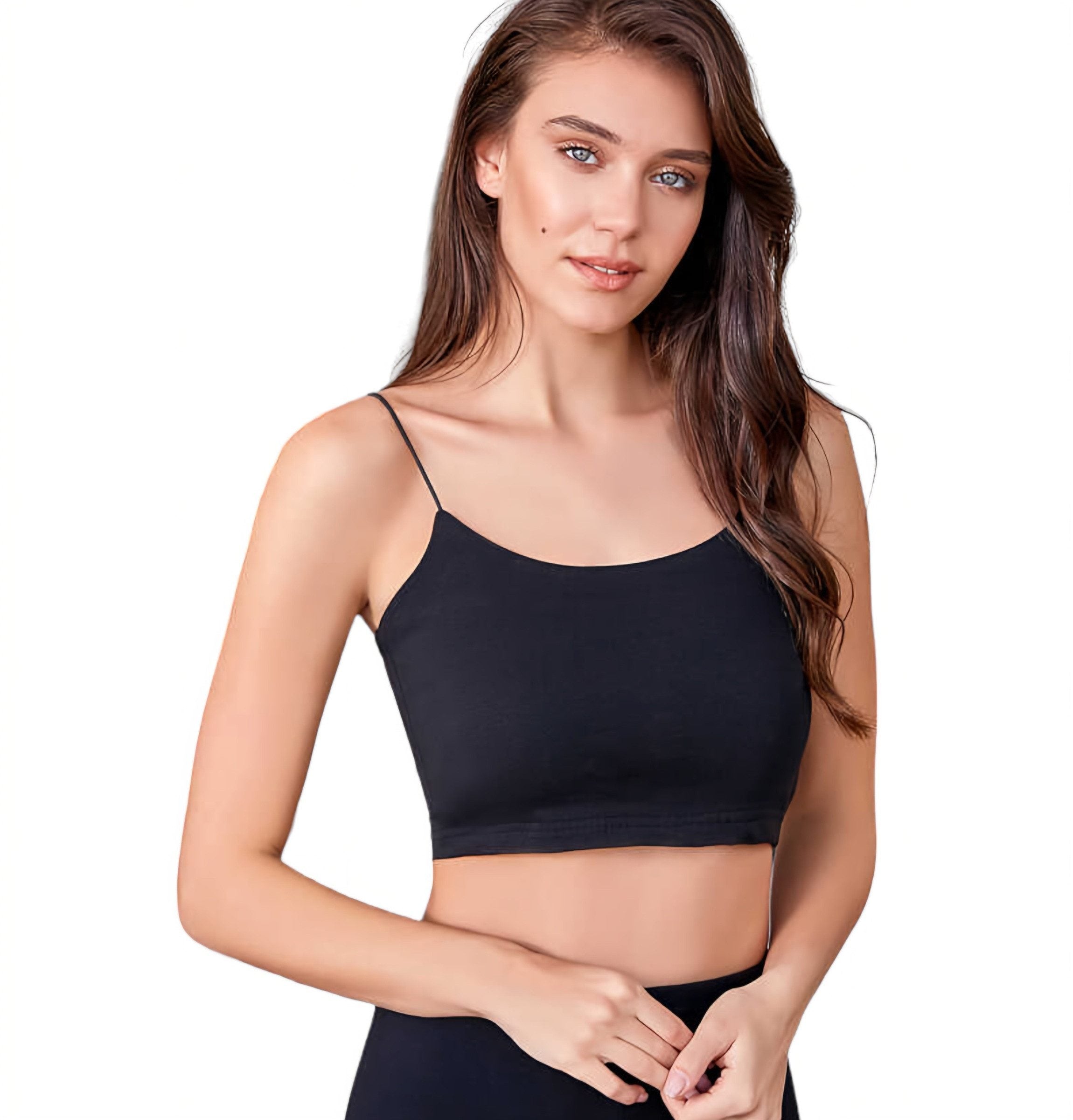 Crop-Top 2er Pack Damen Tank Tops Ärmelloses Bustier Sport Baumwolle