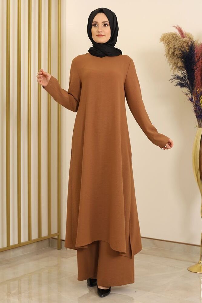 Longtunika Damen Zweiteiler Set - Tunika & Palazzo-Hose Modest Fashion