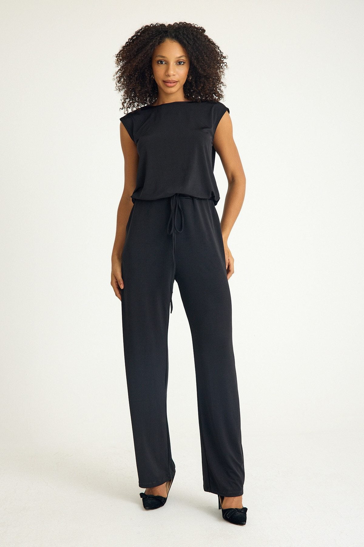 Overall Eleganter Damen Jumpsuit aus Stretch-Jersey Einteilig