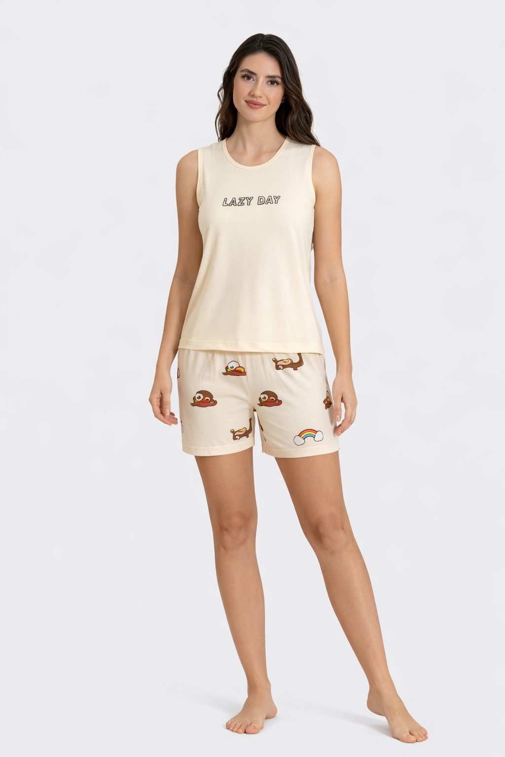 Pyjama Damen Hausanzug – Sommerlicher Schlafanzug mit Shorts & Shirt, 4 Designs