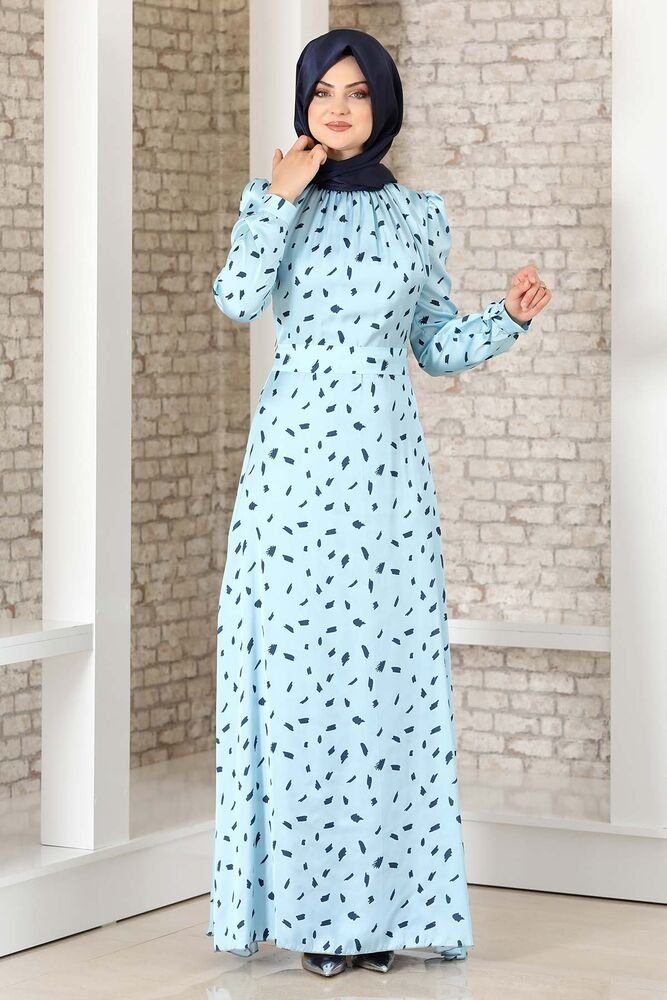 Satinkleid Abendleid gemustert Hijab Mode Modest Fashion Abaya Stil