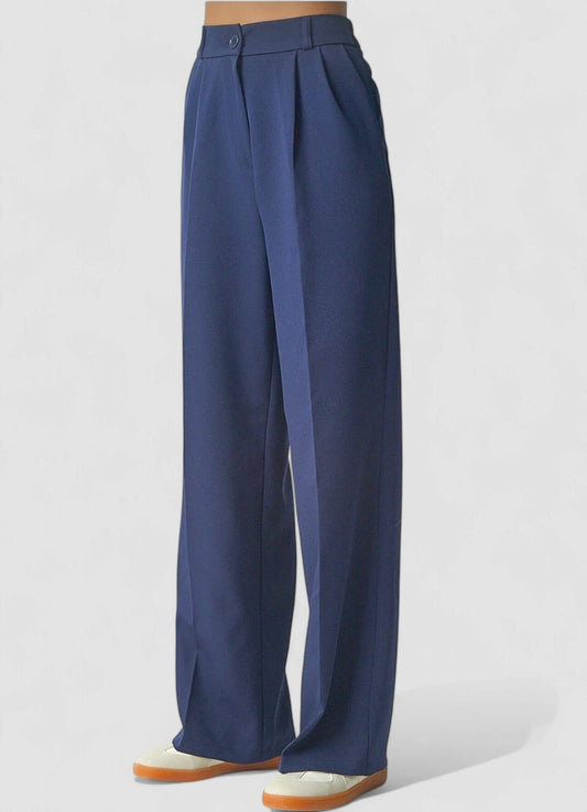 Marlene-Hose Damen Palazzo Hose hoher Bund weite Beine 34-48