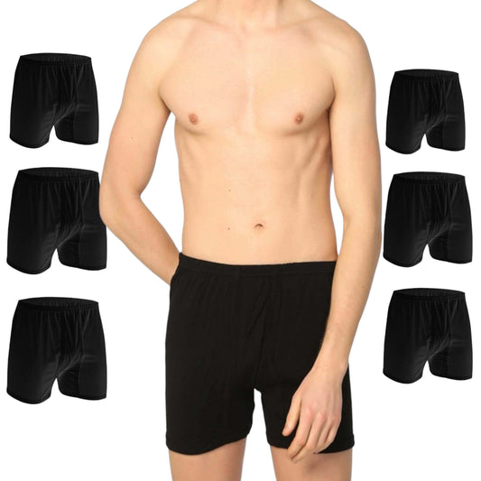 Langer Boxer Herren Boxershorts 6er Pack - 100% Baumwolle, Langbein & Lockerer Sitz