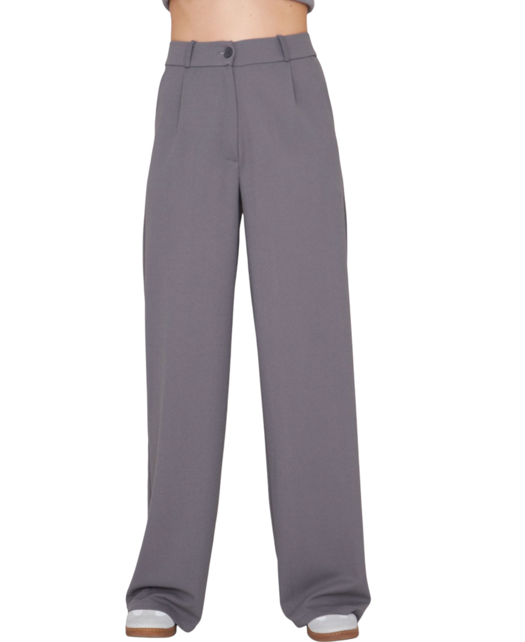 Palazzohose Damen-Marlenehose mit elastischem, hohem Bund