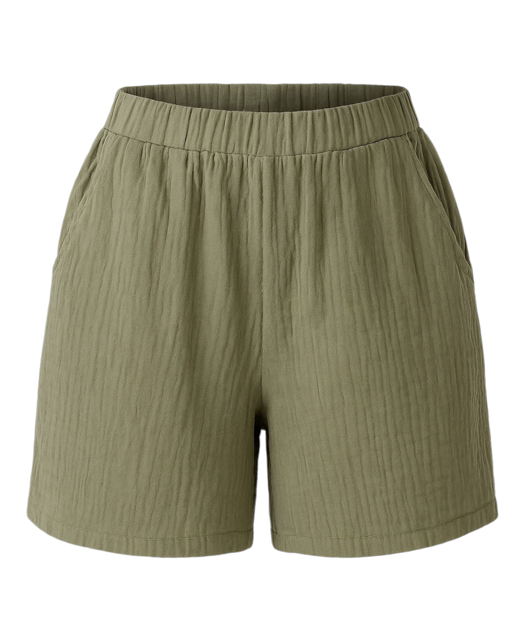 Shorts Musselin Sommer-Hose, 100 % Baumwolle, elastischer Bund luftiger Schnitt