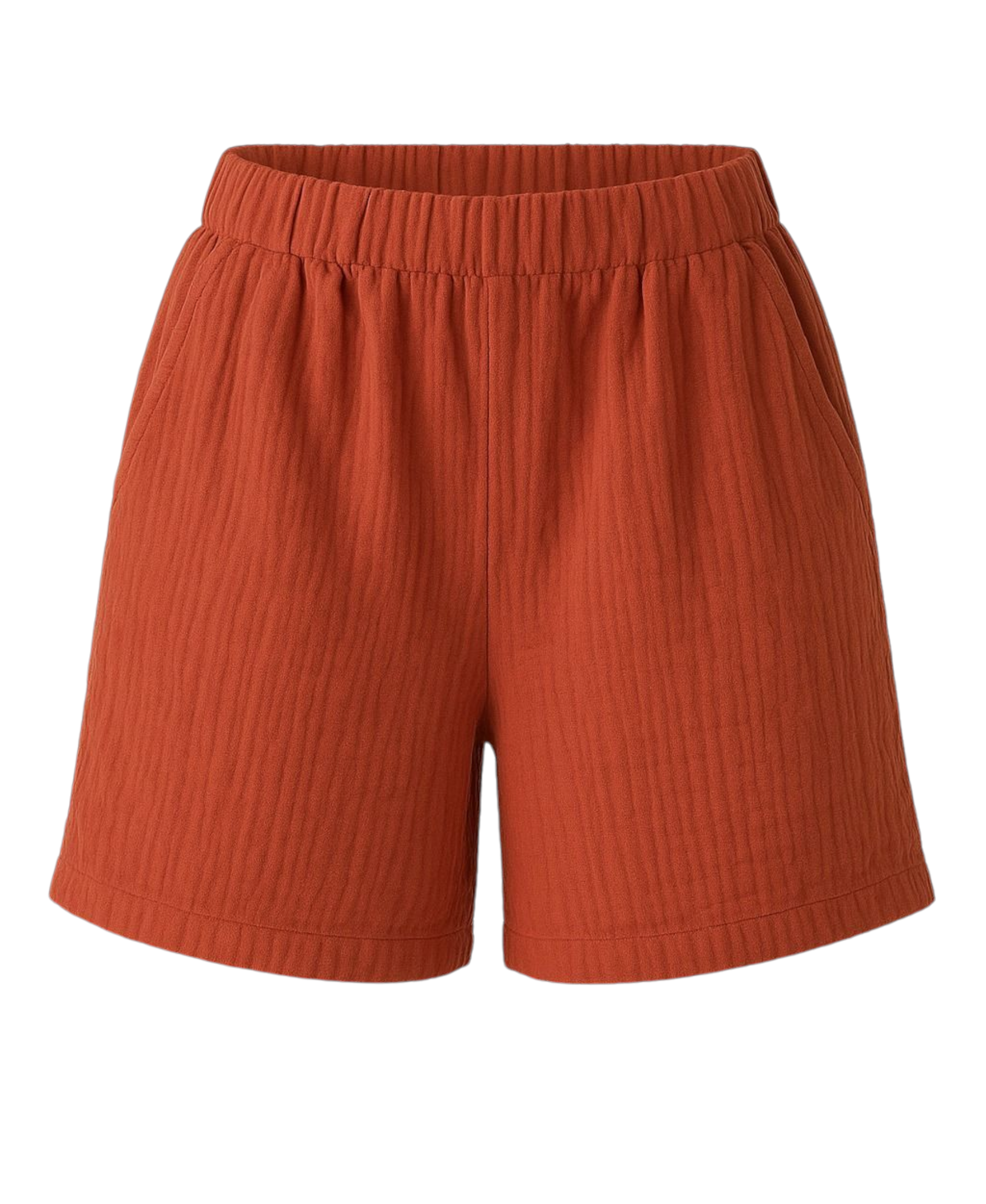 Shorts Musselin Sommer-Hose, 100 % Baumwolle, elastischer Bund luftiger Schnitt