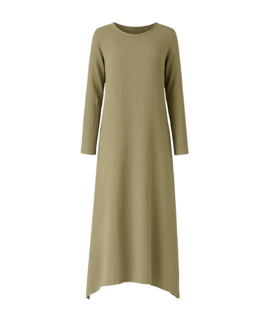 Longtunika Musselin 100 % Baumwolle 125 cm, Seitenschlitze, Modest Fashion 34–50