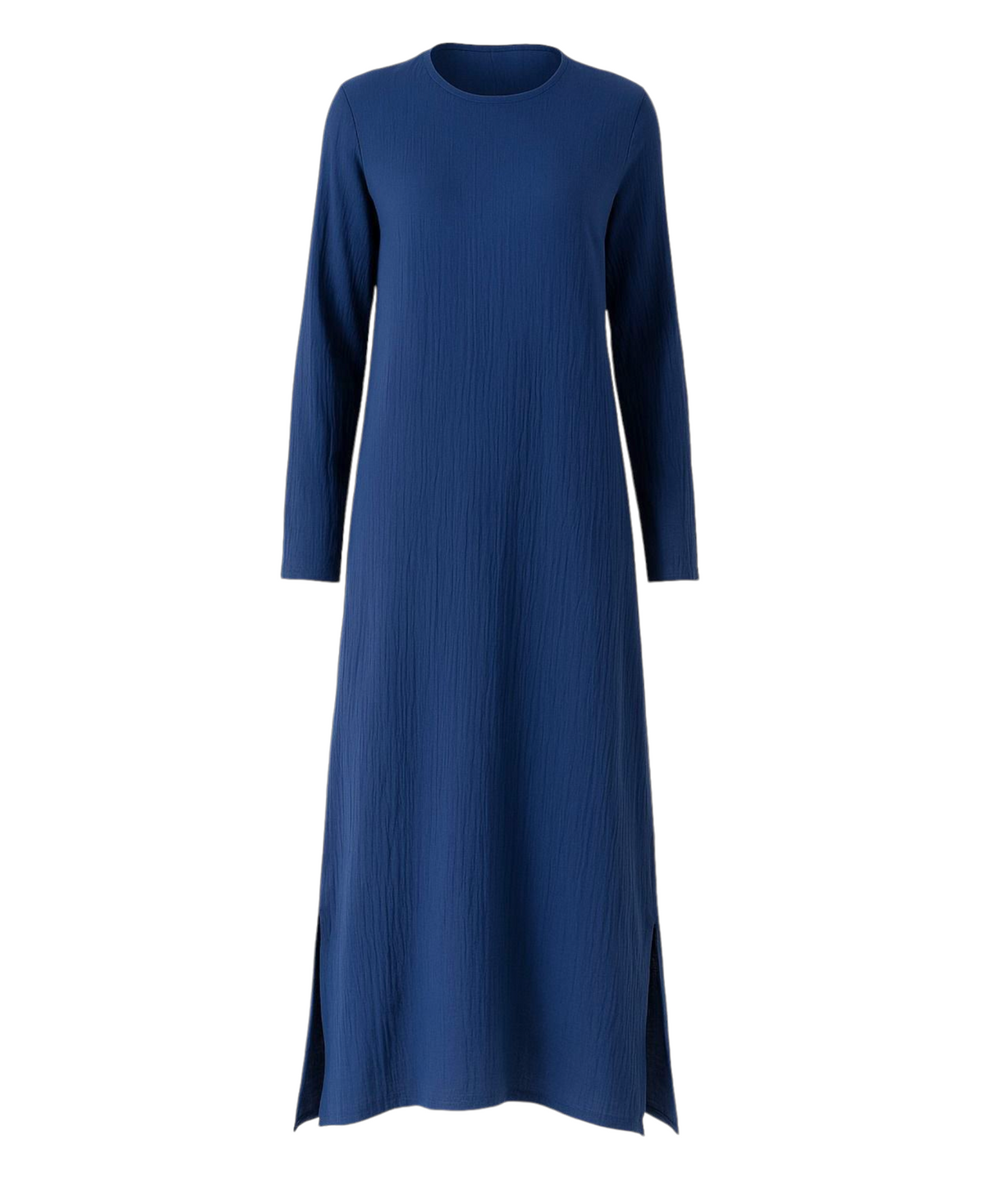 Longtunika Musselin 100 % Baumwolle 125 cm, Seitenschlitze, Modest Fashion 34–50