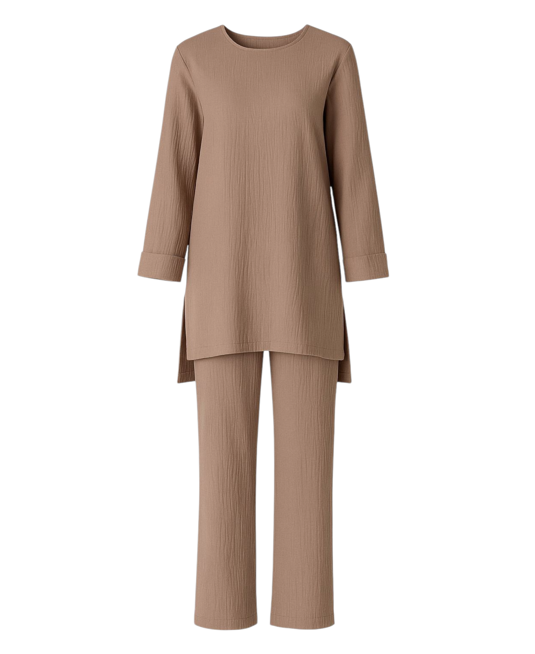 Hosenanzug – Tunika Set aus Musselin, 100 % Baumwolle, Modest Fashion