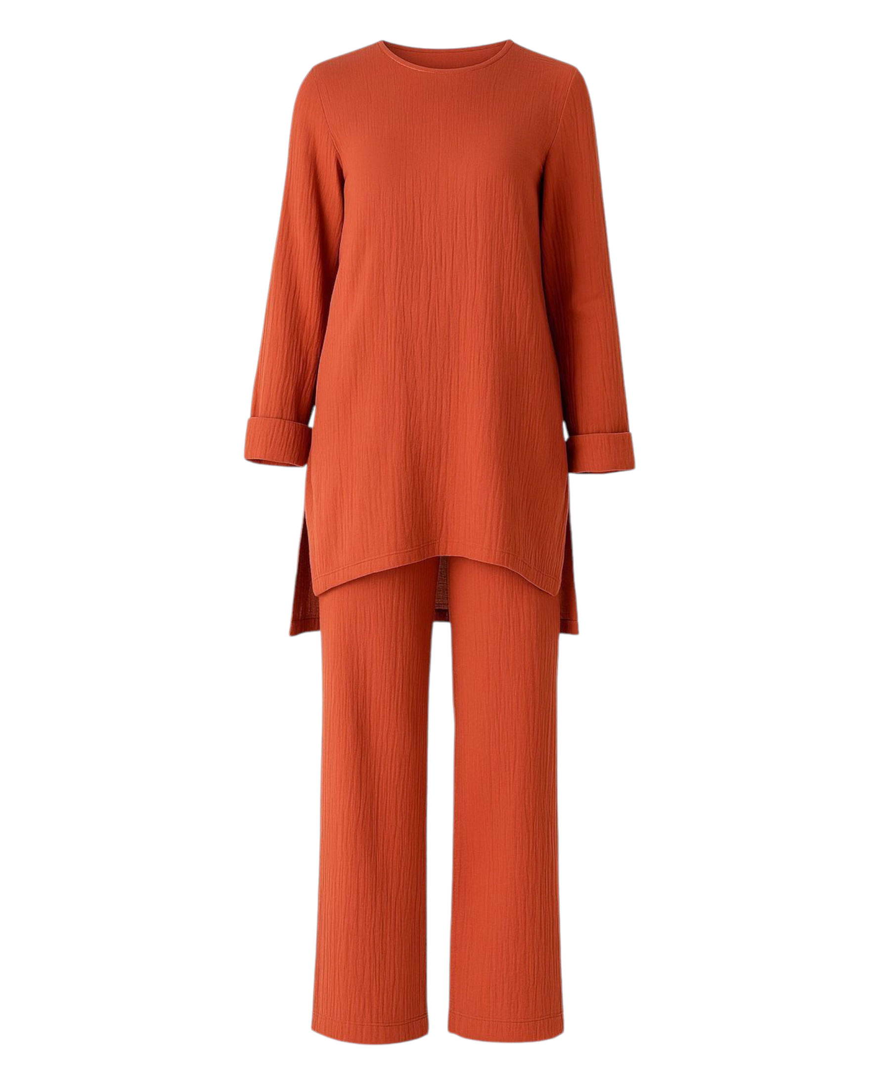 Hosenanzug – Tunika Set aus Musselin, 100 % Baumwolle, Modest Fashion