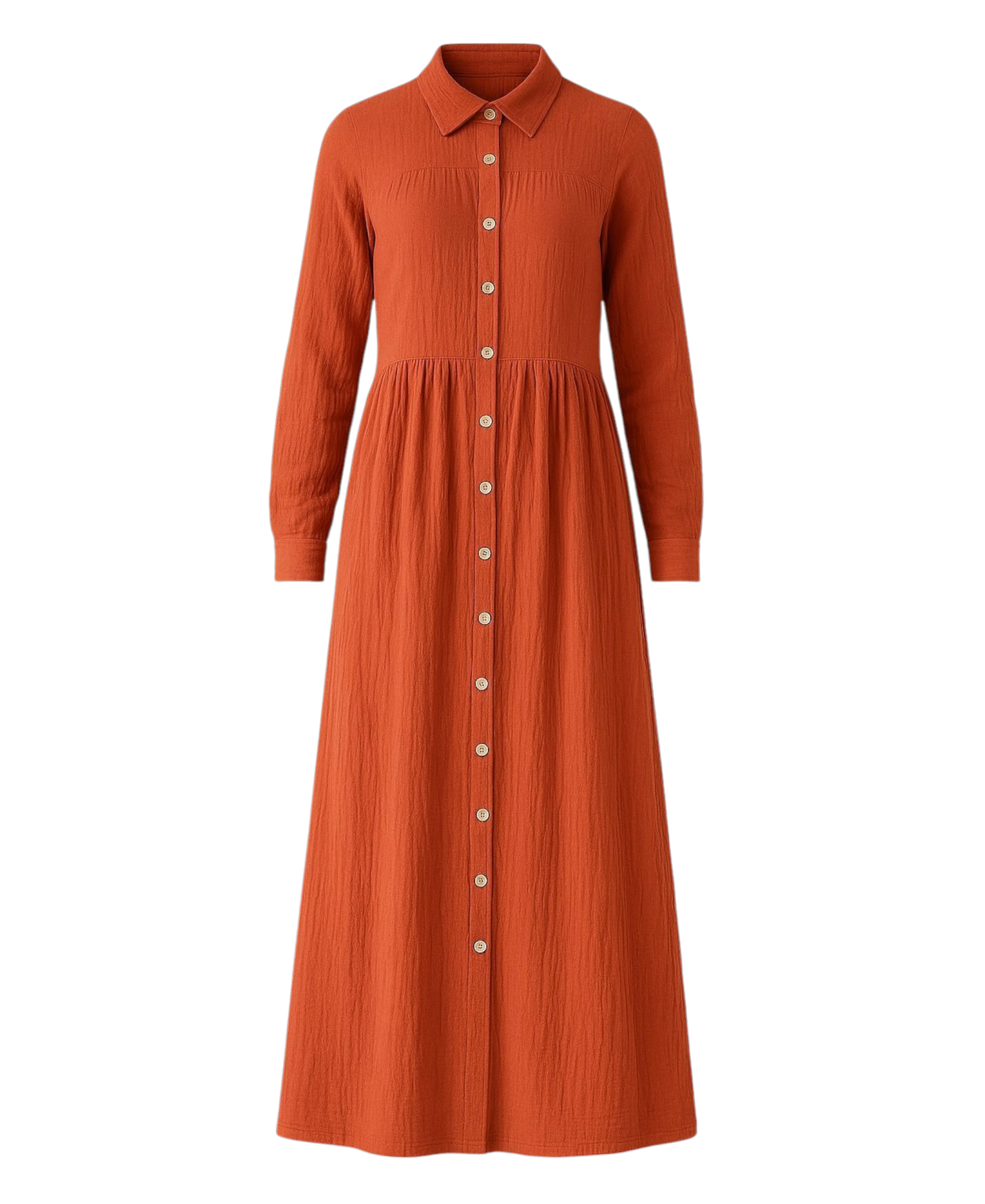 Sommerkleid Musselin Maxikleid 100% Baumwolle, mit Knopfleiste, 145 cm