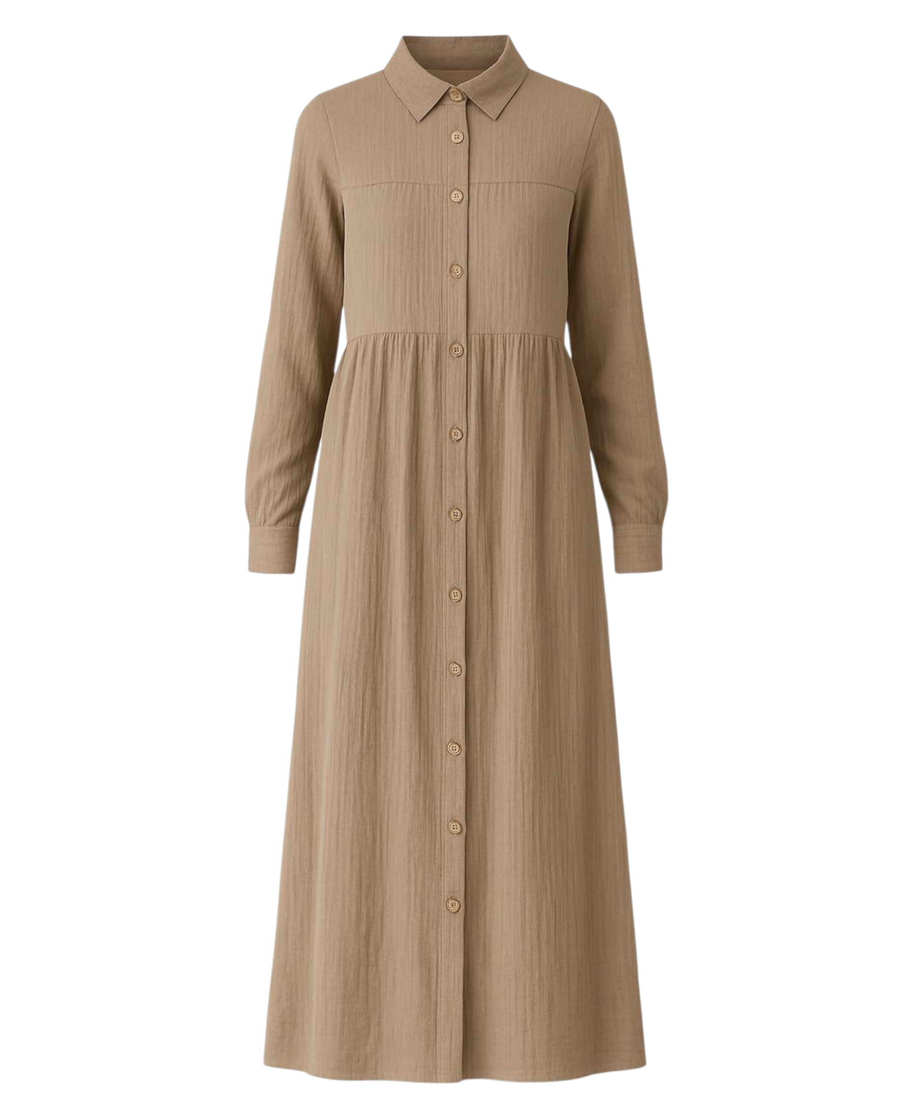 Sommerkleid Musselin Maxikleid 100% Baumwolle, mit Knopfleiste, 145 cm