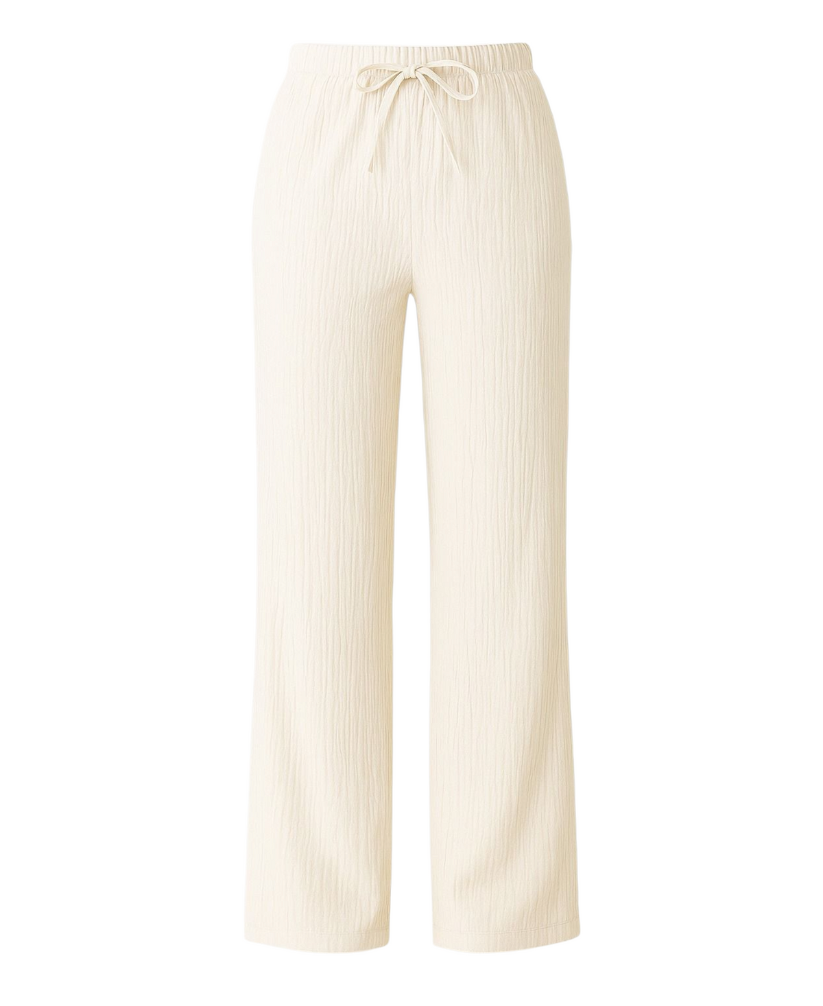 Palazzohose Damen Sommerhose Crinkle Marlene-Hose mit weitem Bein