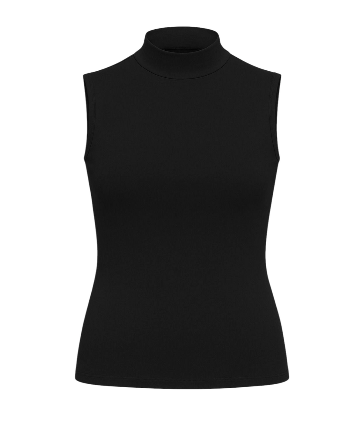 Shirttop Damen - Ärmelloses Body-Kragentop mit Halbkragen aus Baumwolle