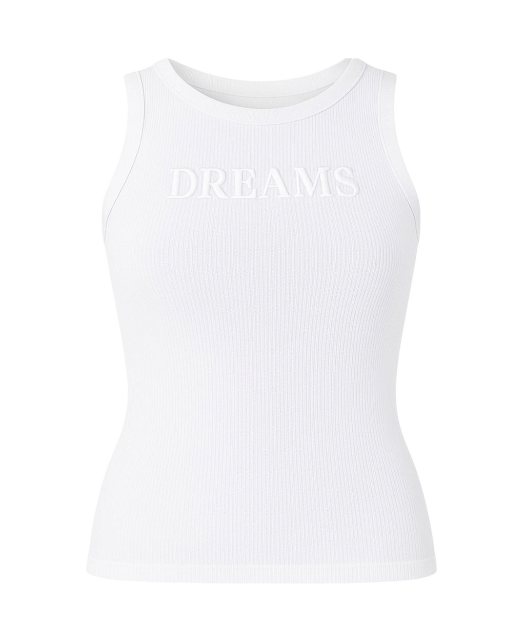 Shirttop – Damen Ripp Sport-Top aus Modal mit 3D-Druck DREAMS ärmellos