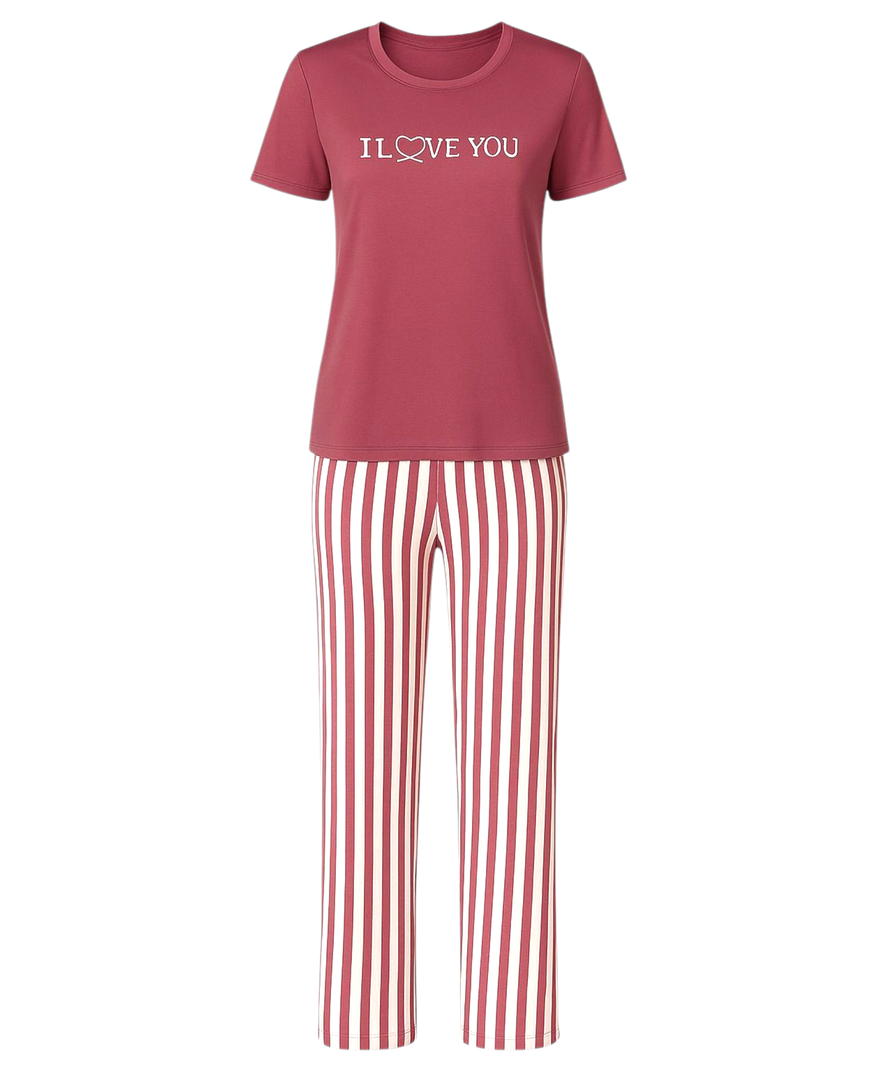 Pyjama Damen Hausanzug - Schlafanzug mit T-Shirt & langer Hose, 3 Designs