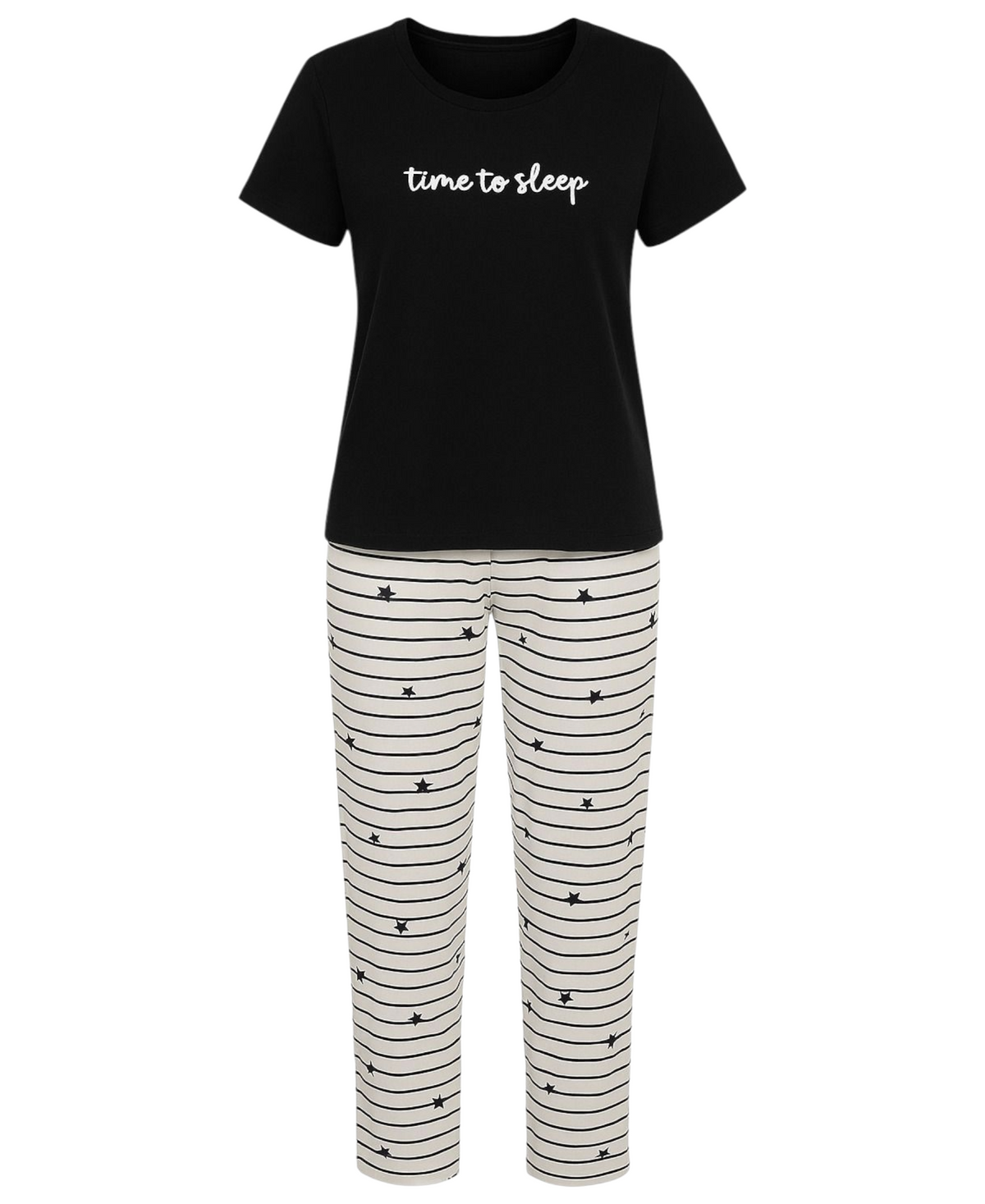 Pyjama Damen Hausanzug - Schlafanzug mit T-Shirt & langer Hose, 3 Designs