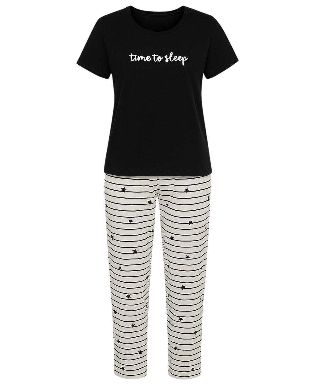 Pyjama Damen Hausanzug - Schlafanzug mit T-Shirt & langer Hose, 3 Designs