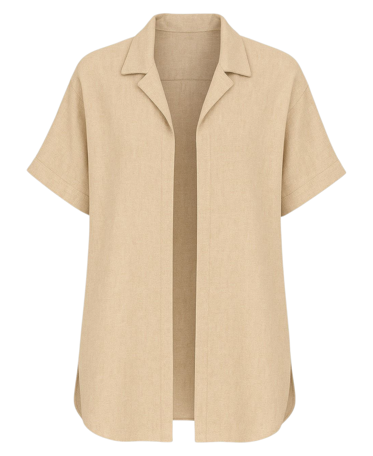 Leinenhemd Damen Oversize Hemd in Leinenoptik – Einheitsgröße (34-44)