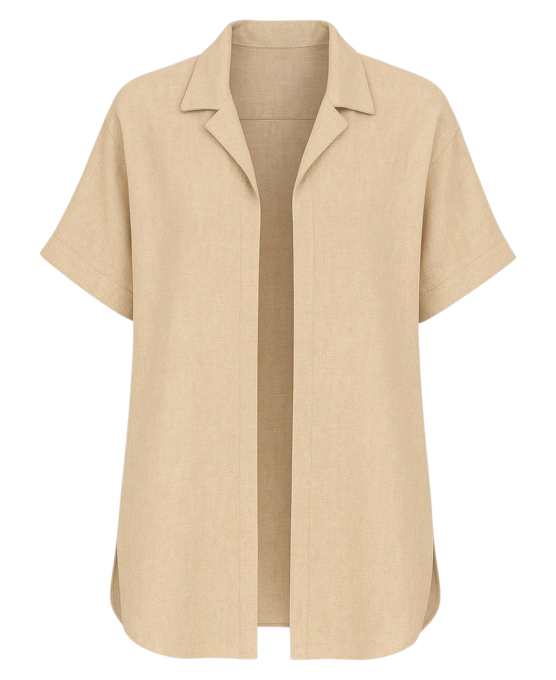 Leinenhemd Damen Oversize Hemd in Leinenoptik – Einheitsgröße (34-44)