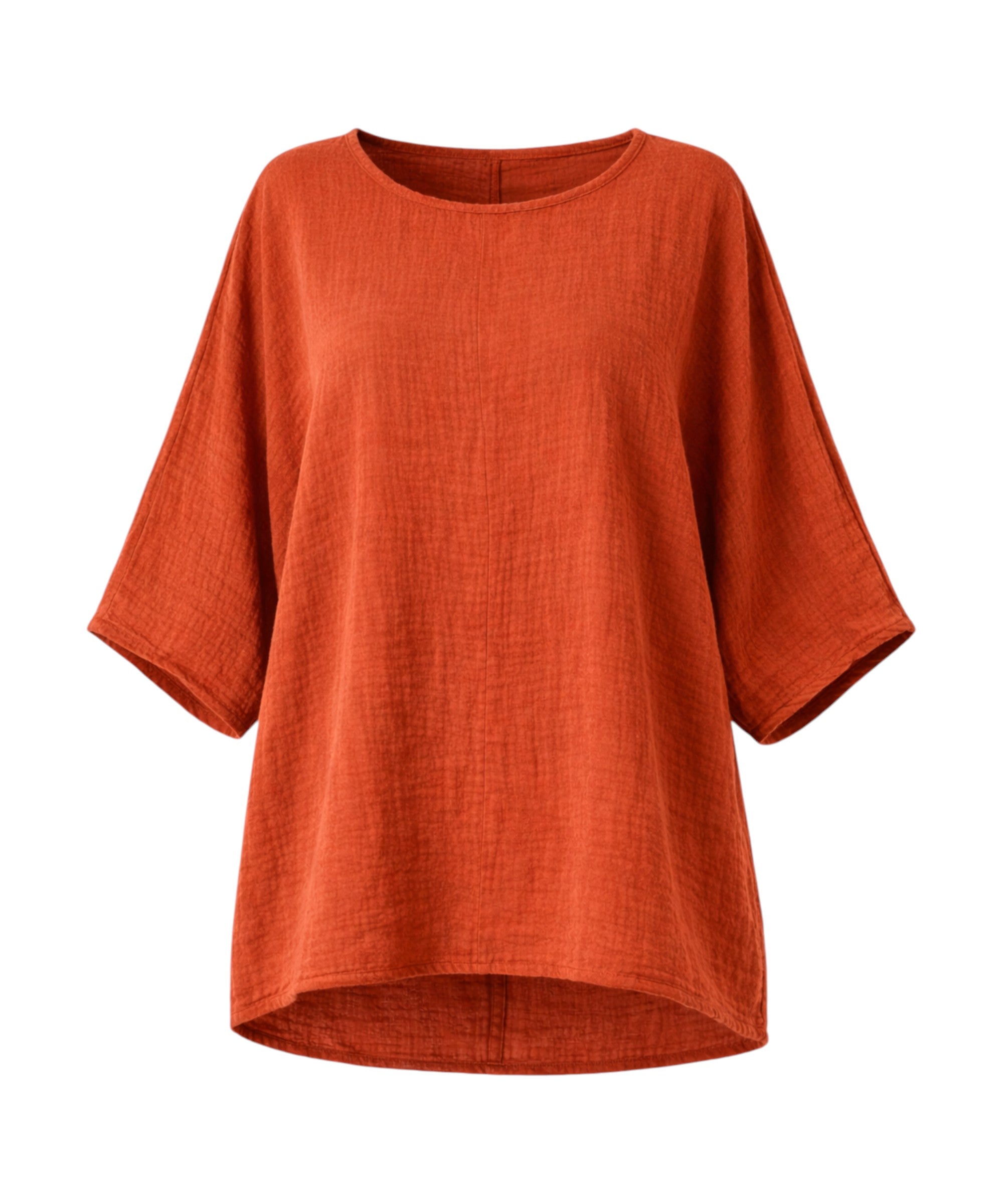 Blusentop Damen Musselin Oversize Bluse Fledermausärmel