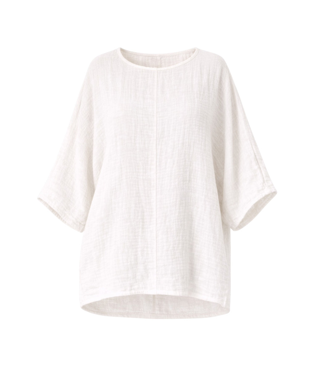 Blusentop Damen Musselin Oversize Bluse Fledermausärmel