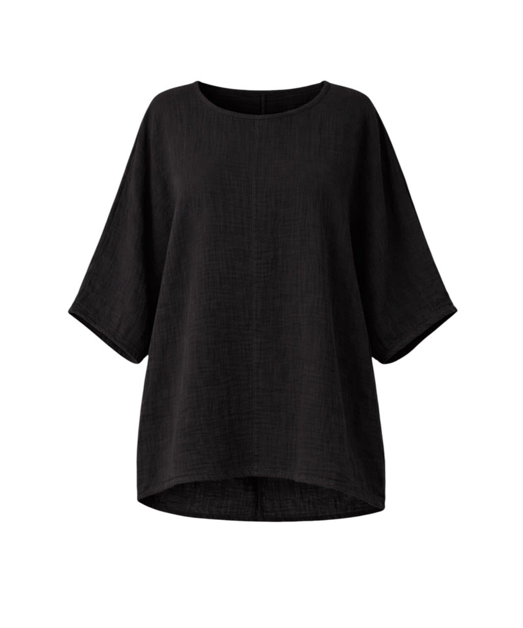 Blusentop Damen Musselin Oversize Bluse Fledermausärmel
