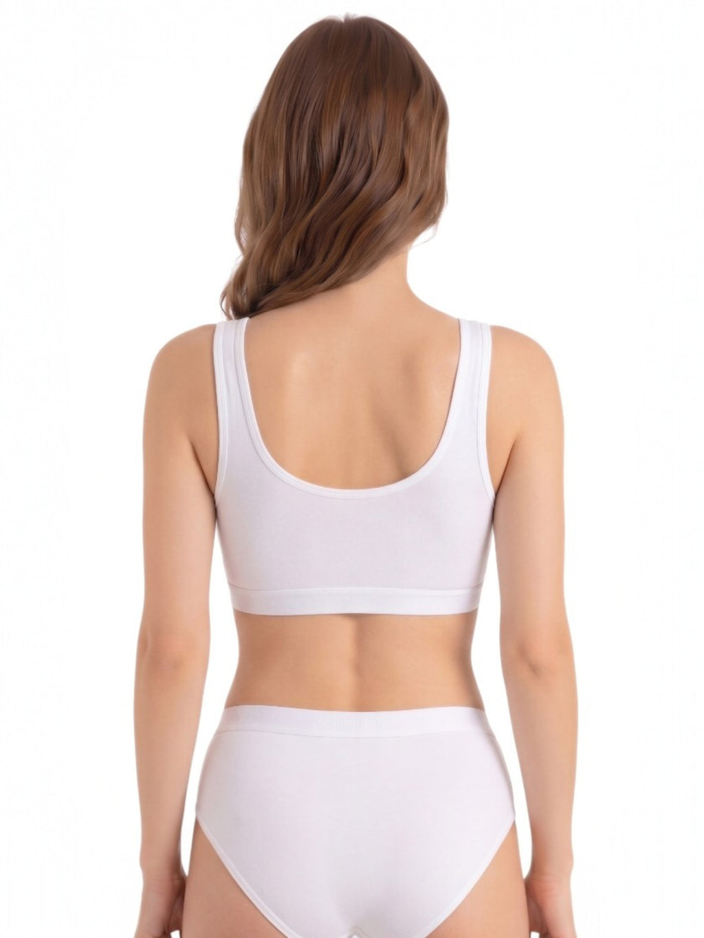Bustier Damen 2er Pack Bambus BH mit Pads breite Träger weich