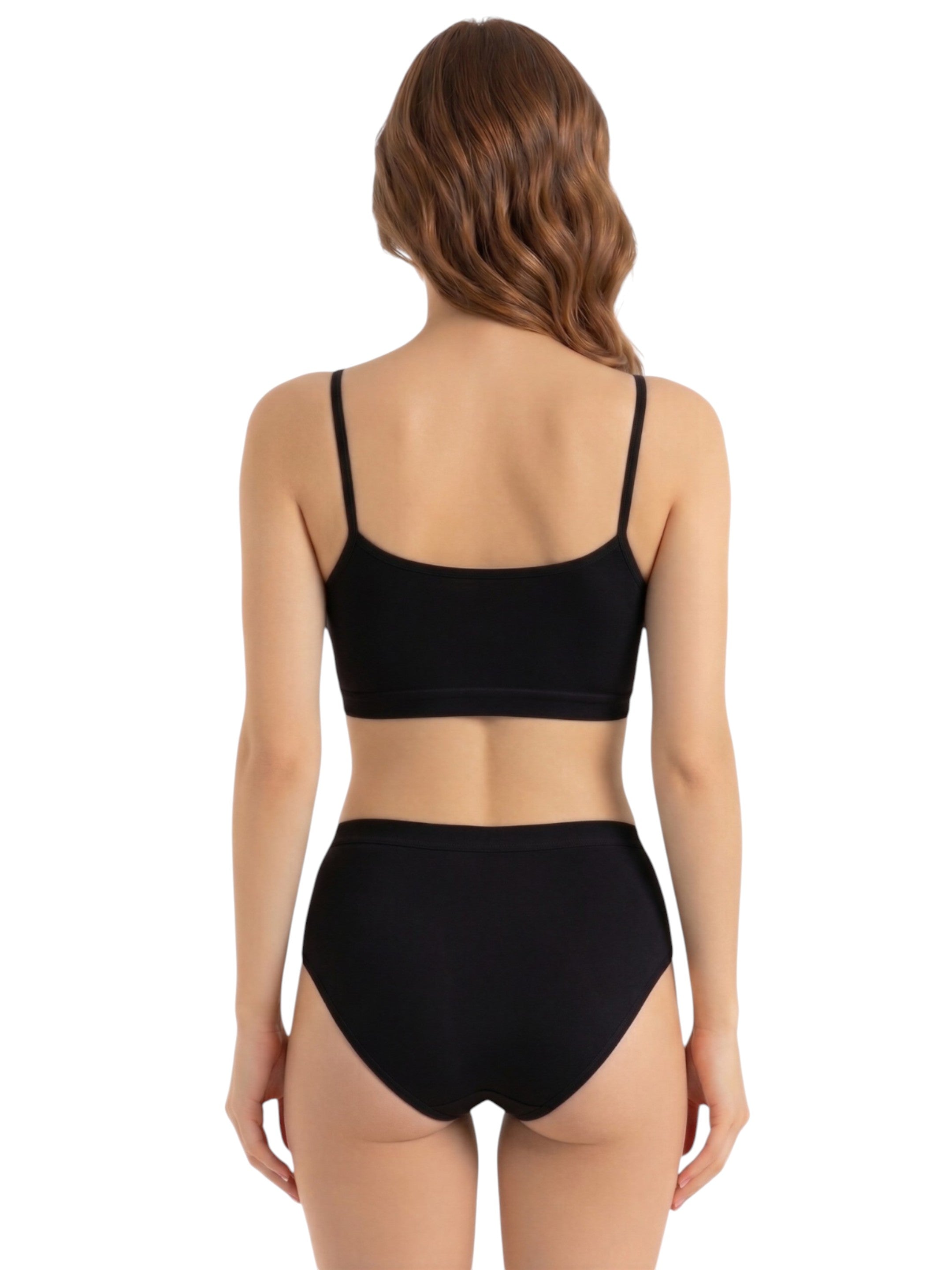 Bustier Damen 2er Pack Bambus BH mit Pads nahtlos weich atmungsaktiv elastisch