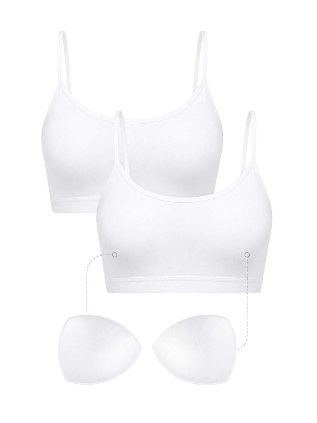 Bustier Damen 2er Pack Bambus BH mit Pads nahtlos weich atmungsaktiv elastisch