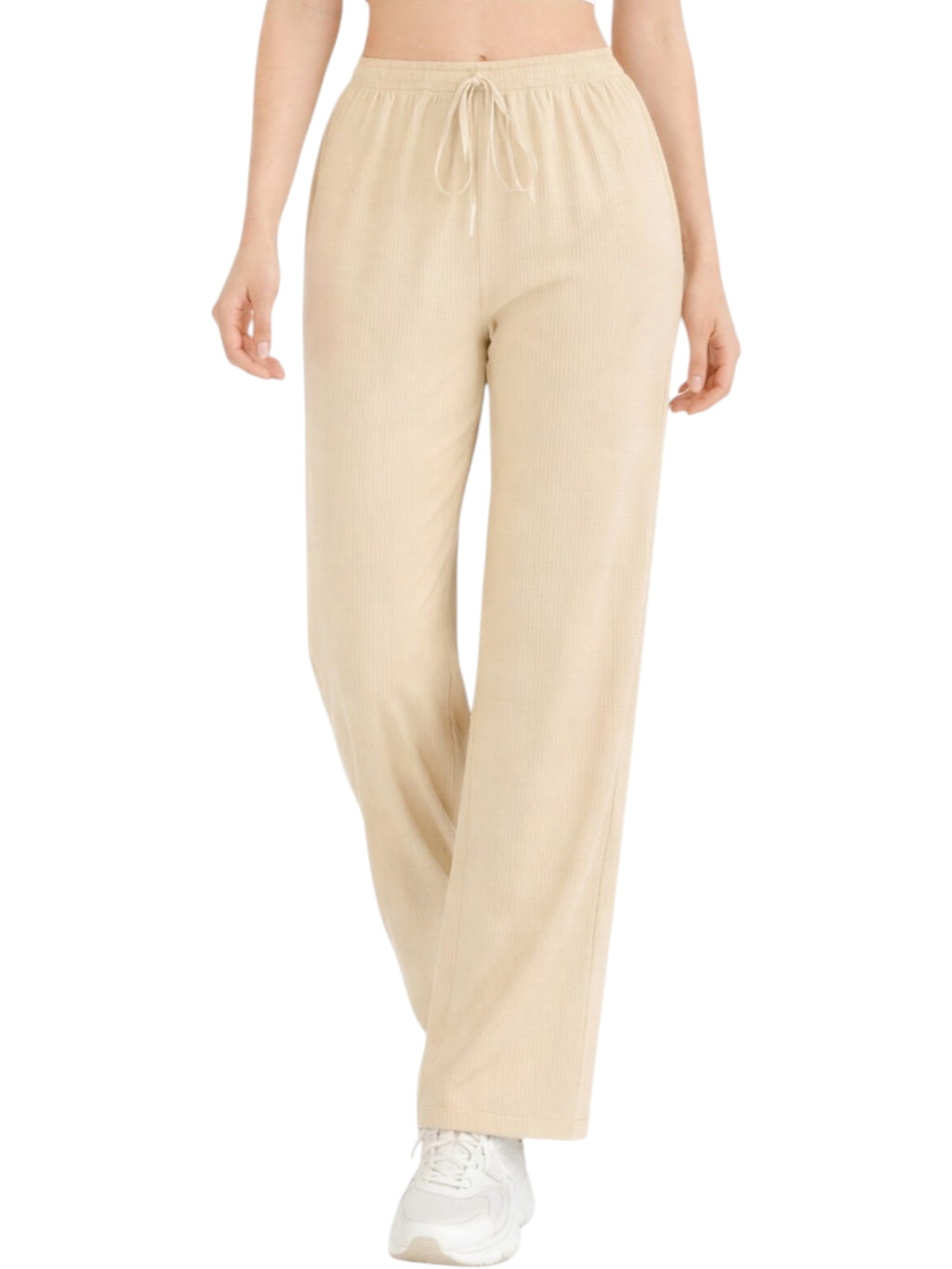 Palazzohose Damen Crinkle Hose – Weite Sommerhose elastischer Bund