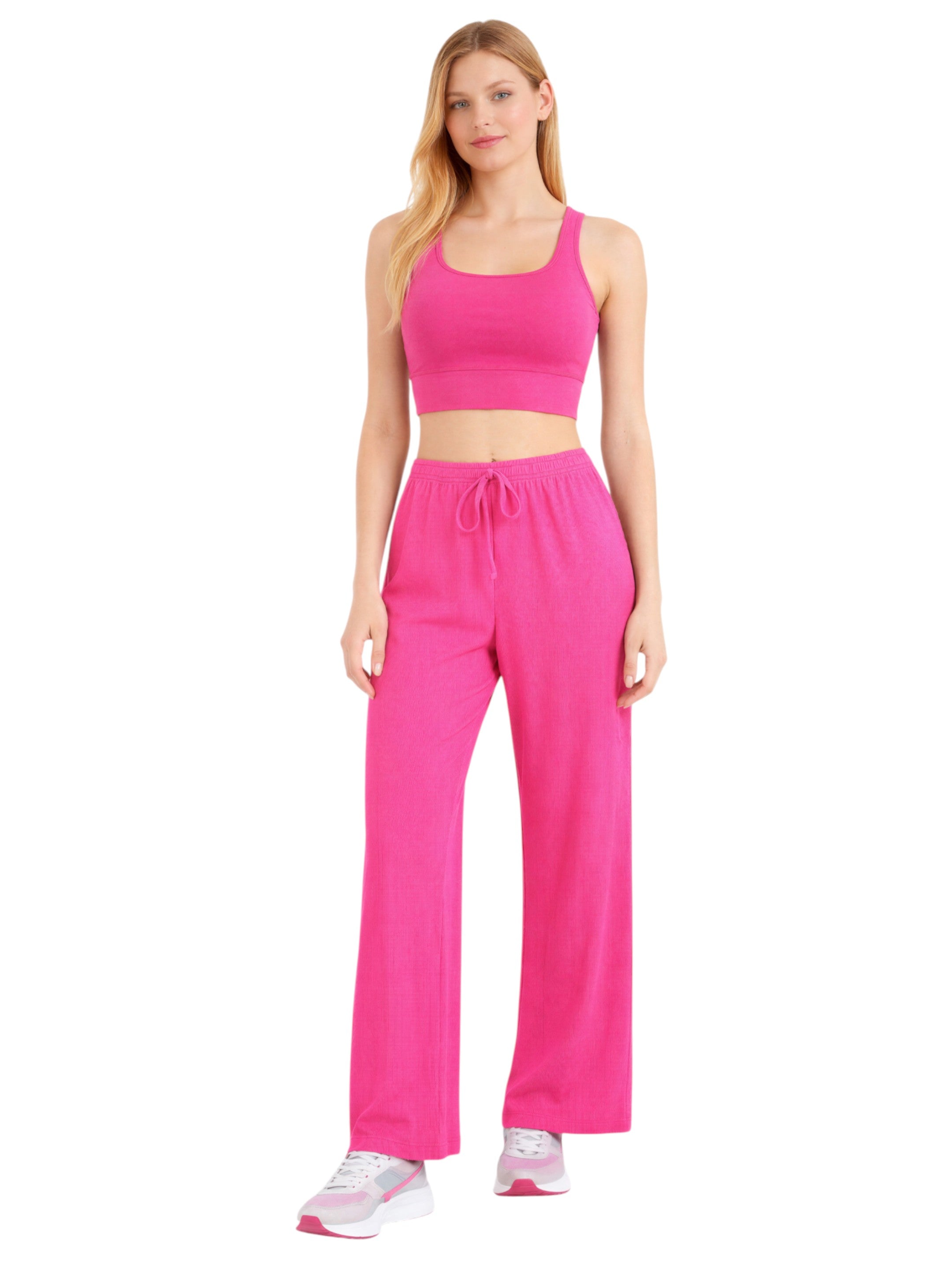 Palazzohose Damen Crinkle Hose – Weite Sommerhose elastischer Bund