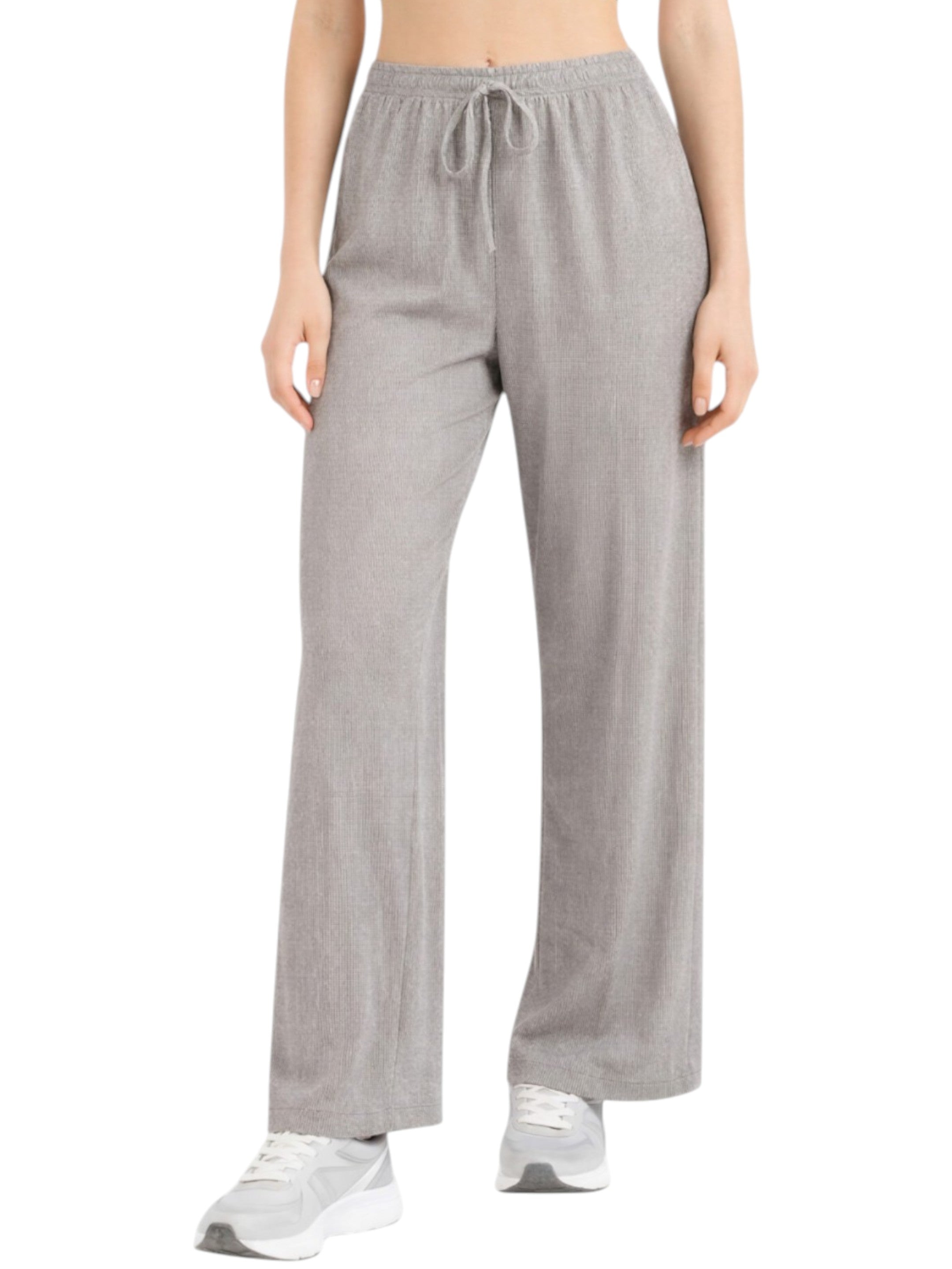 Palazzohose Damen Crinkle Hose – Weite Sommerhose elastischer Bund