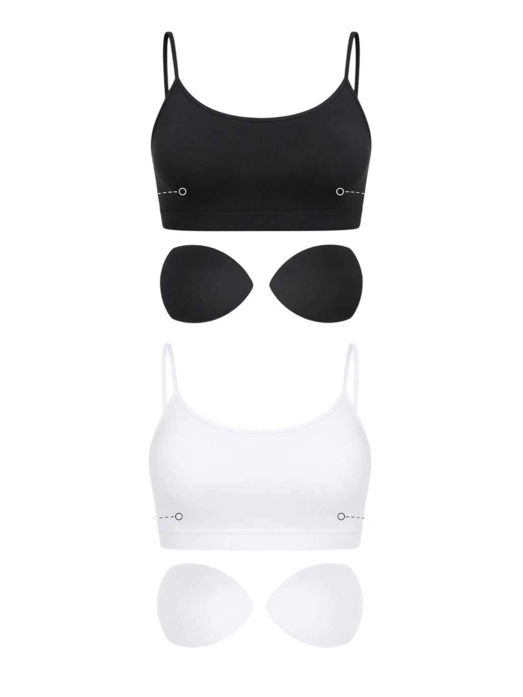 Bustier Damen 2er Pack Bambus BH mit Pads nahtlos weich atmungsaktiv elastisch