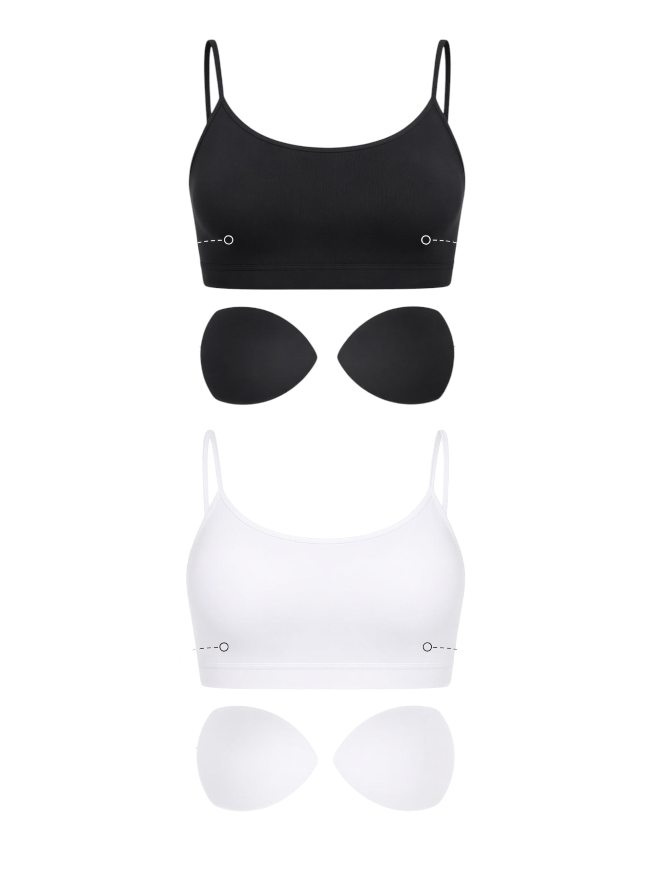 Bustier Damen 2er Pack Bambus BH mit Pads nahtlos weich atmungsaktiv elastisch