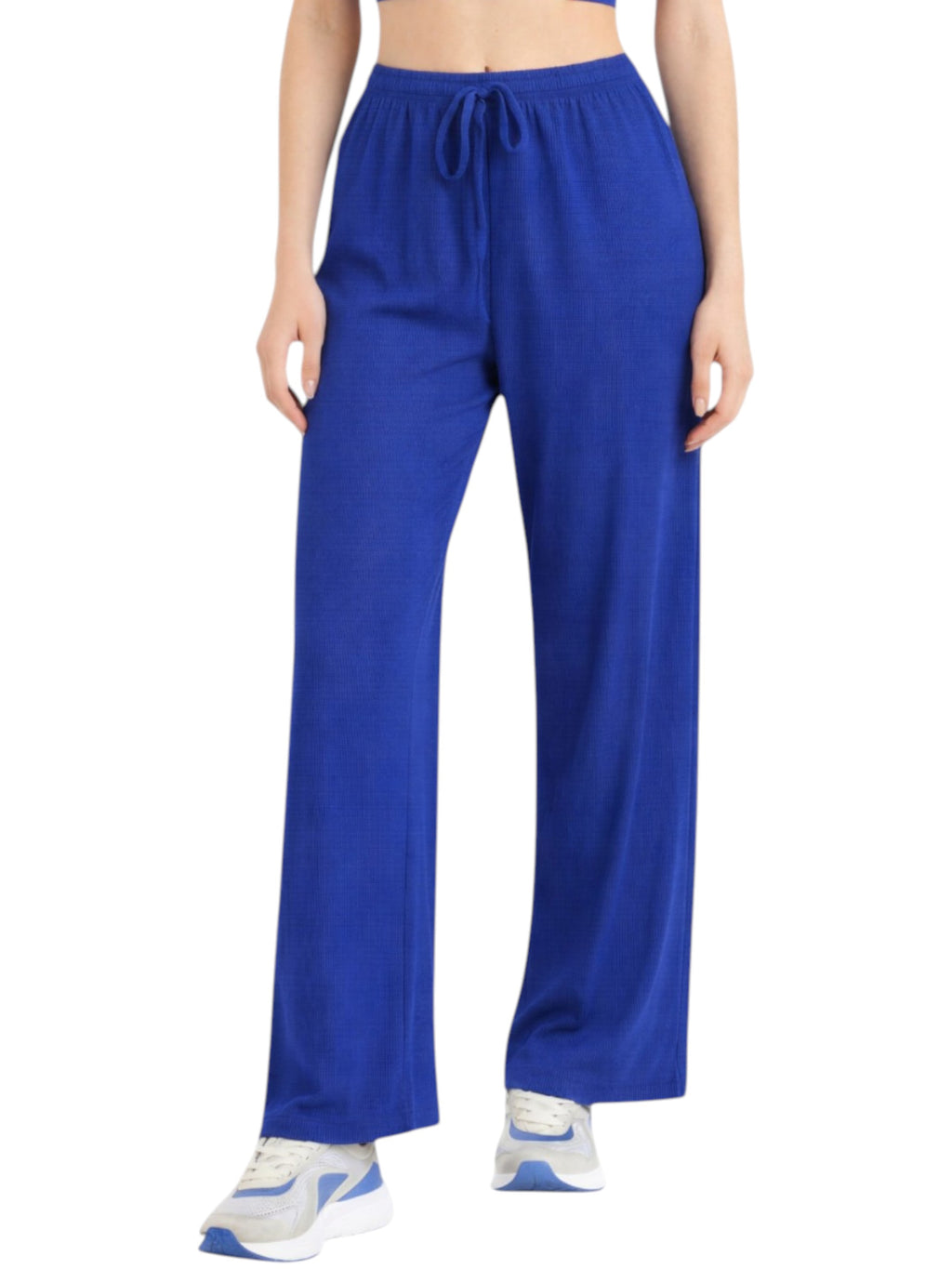 Palazzohose Damen Crinkle Hose – Weite Sommerhose elastischer Bund