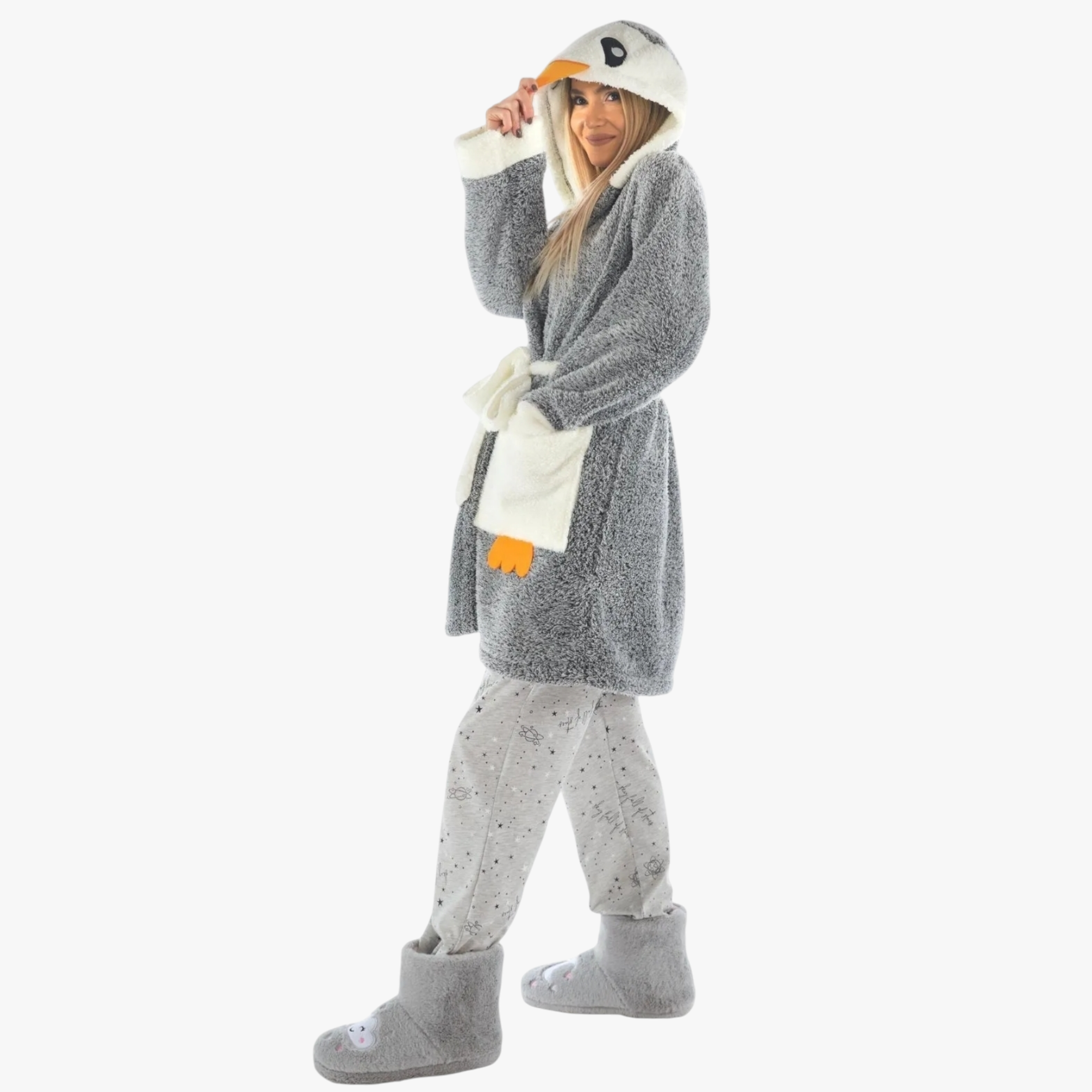 Unisex mit Kapuze aus Wellsoft Fleece – Flauschig & Warm, Grau