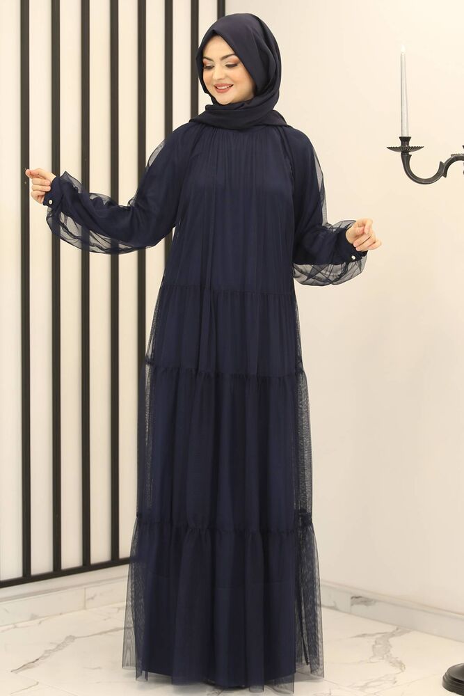 Tüllkleid Relax Abaya Abiye Damen Abendkleid Hijab Kleid Modest Fashion