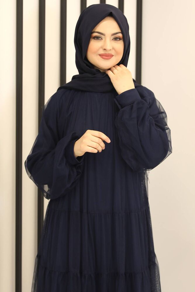 Tüllkleid Relax Abaya Abiye Damen Abendkleid Hijab Kleid Modest Fashion