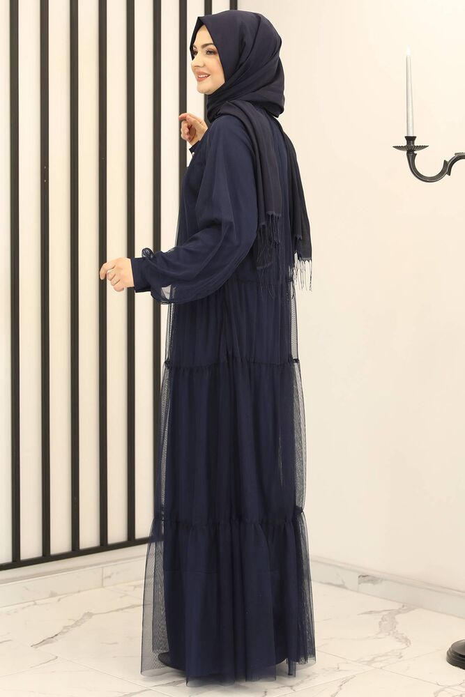 Tüllkleid Relax Abaya Abiye Damen Abendkleid Hijab Kleid Modest Fashion