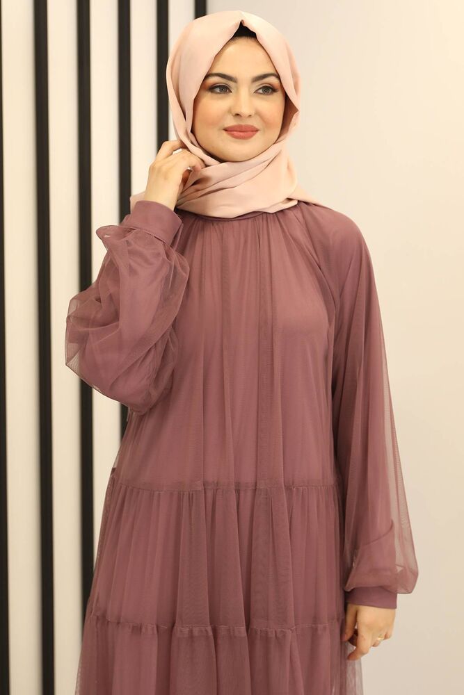 Tüllkleid Relax Abaya Abiye Damen Abendkleid Hijab Kleid Modest Fashion