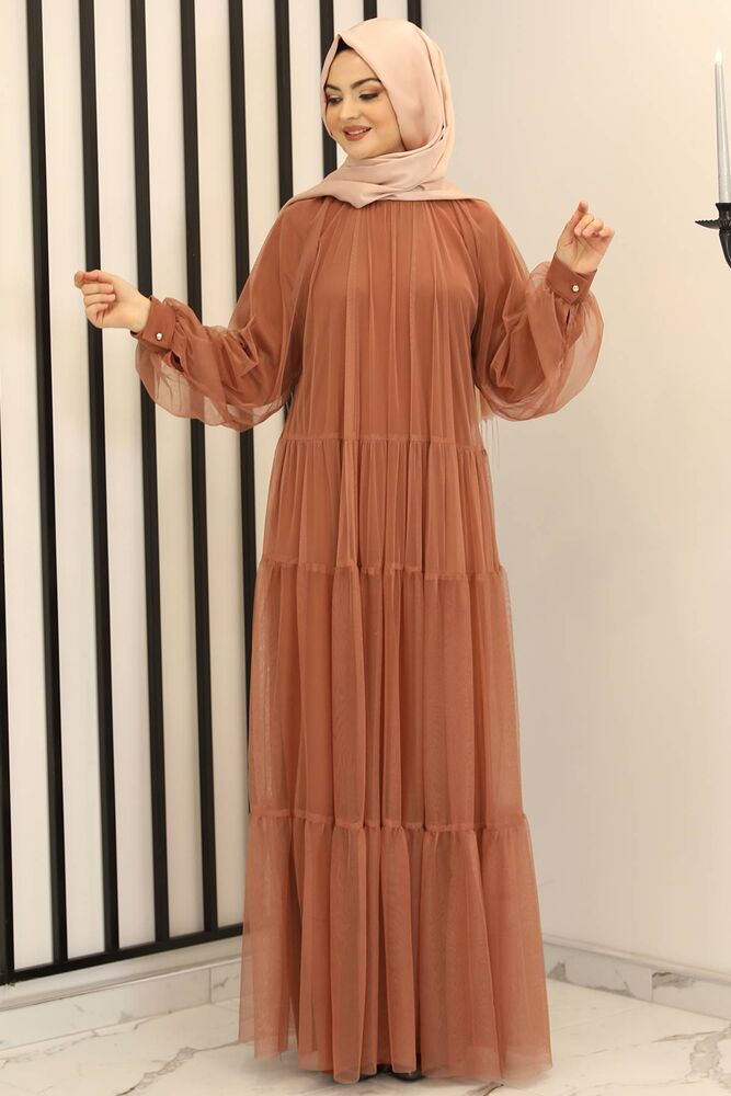 Tüllkleid Relax Abaya Abiye Damen Abendkleid Hijab Kleid Modest Fashion