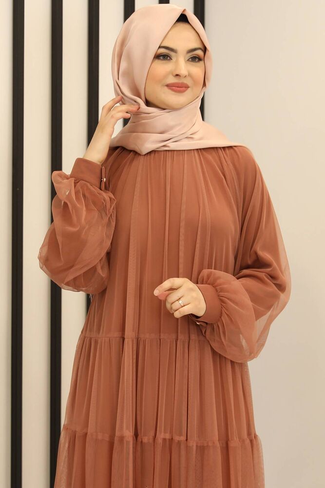 Tüllkleid Relax Abaya Abiye Damen Abendkleid Hijab Kleid Modest Fashion