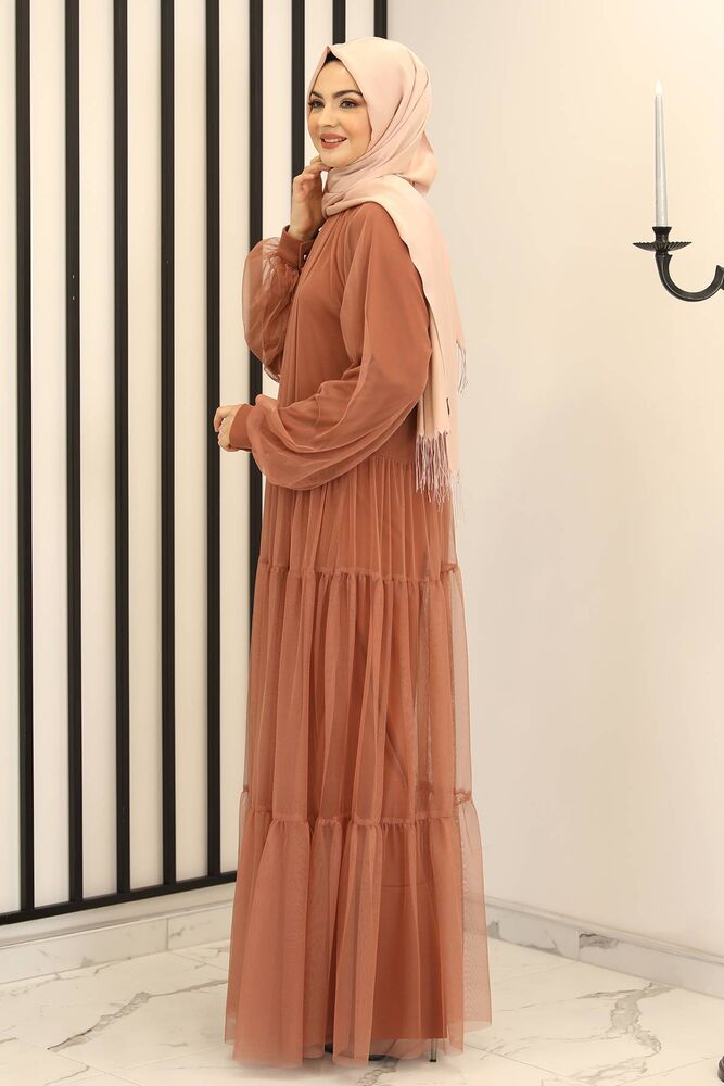 Tüllkleid Relax Abaya Abiye Damen Abendkleid Hijab Kleid Modest Fashion