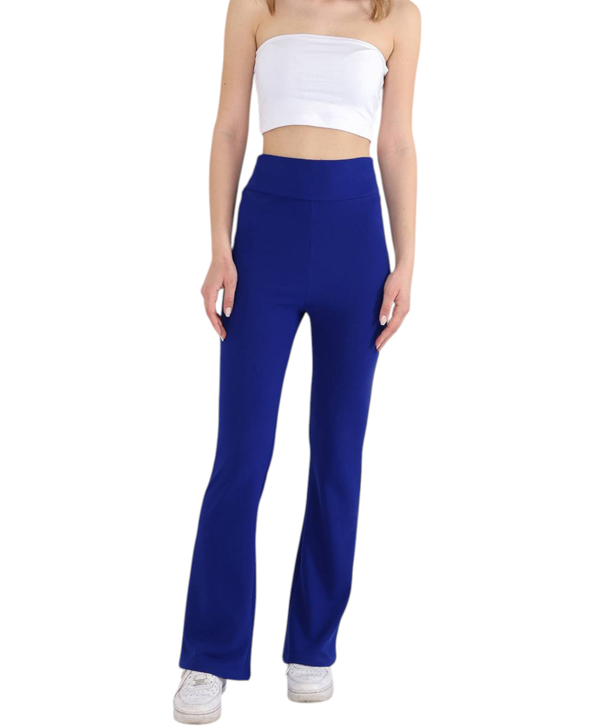 Schlaghose Damen Scuba Hose High Waist - elastisch für Yoga, Freizeit & Abendmode