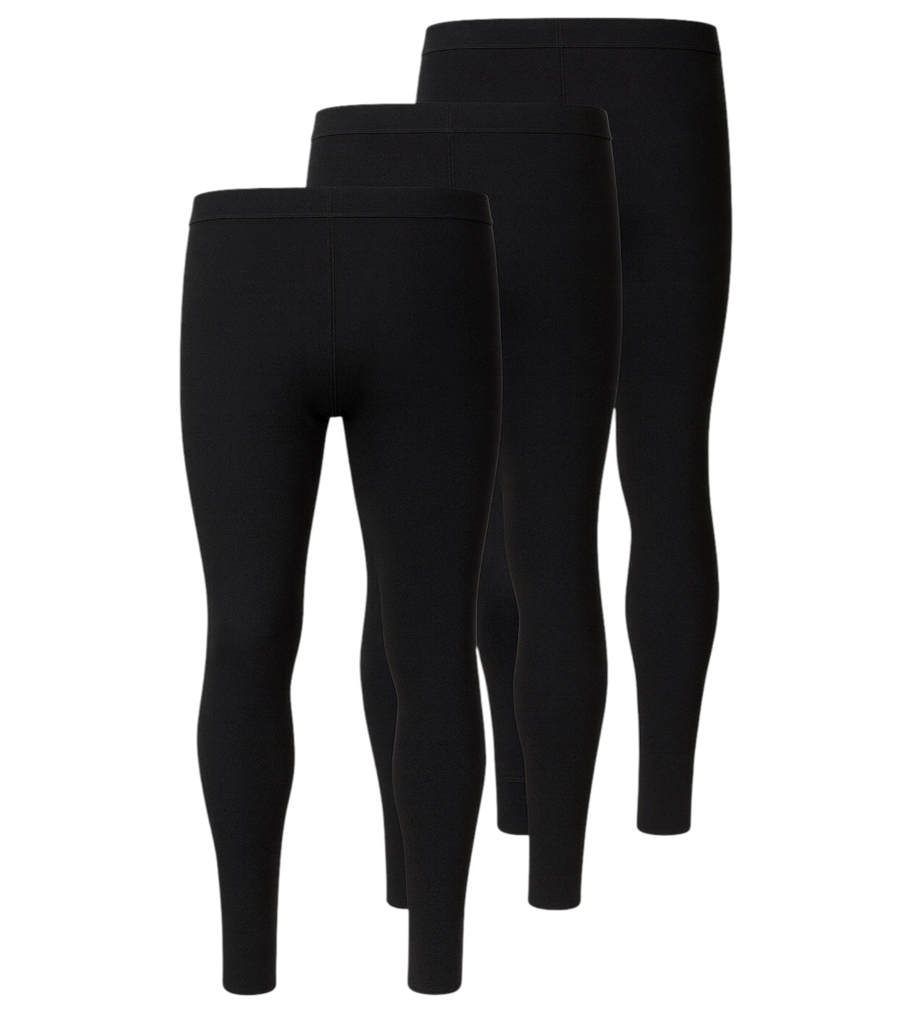 Thermoleggings Herren 3er Pack – Gefütterte lange Unterhose, Schwarz