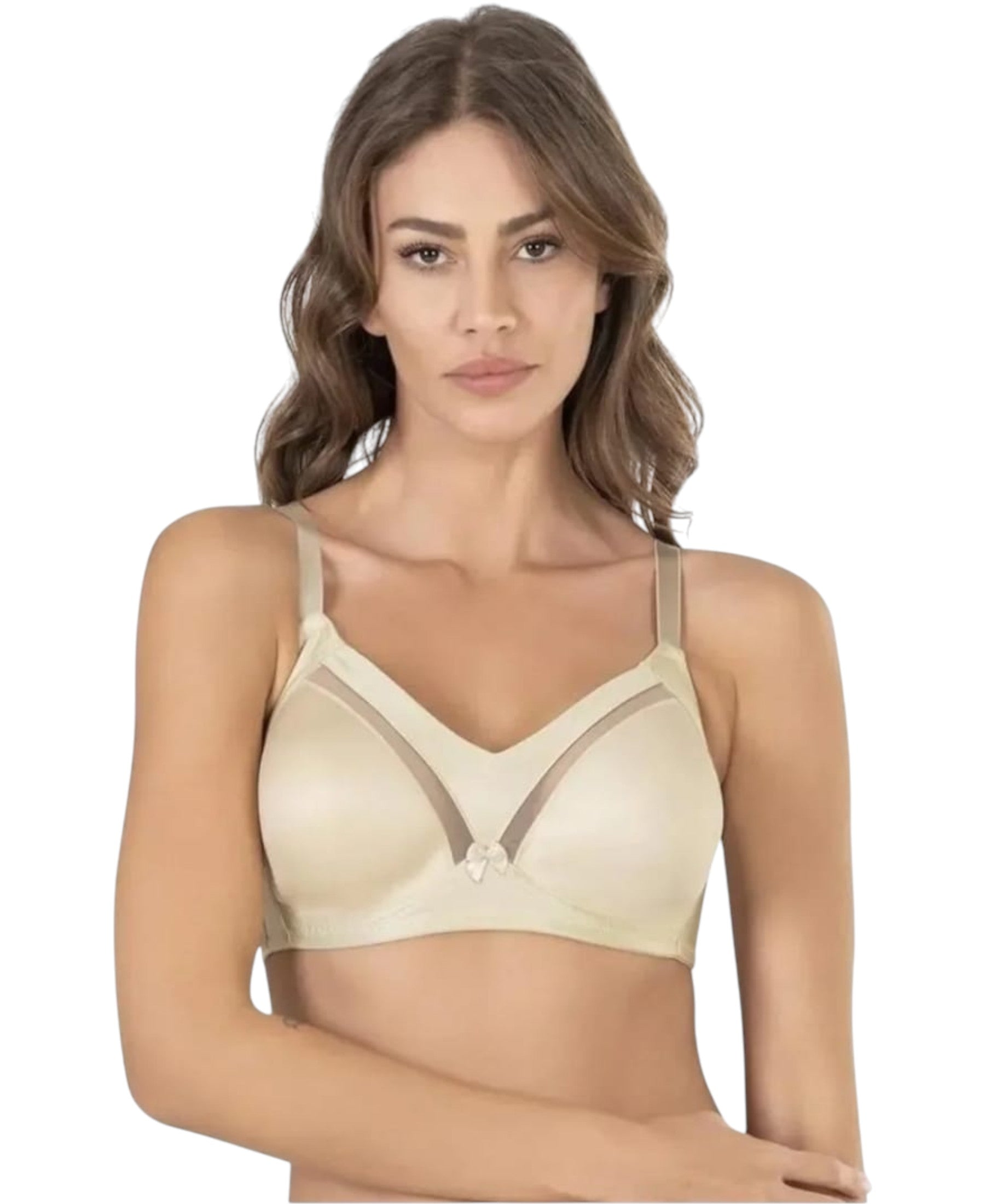 Bügel-BH Soft Cups Mesh-Einsatz Zierschleife, 85–105 B/C/D, 3 Farben