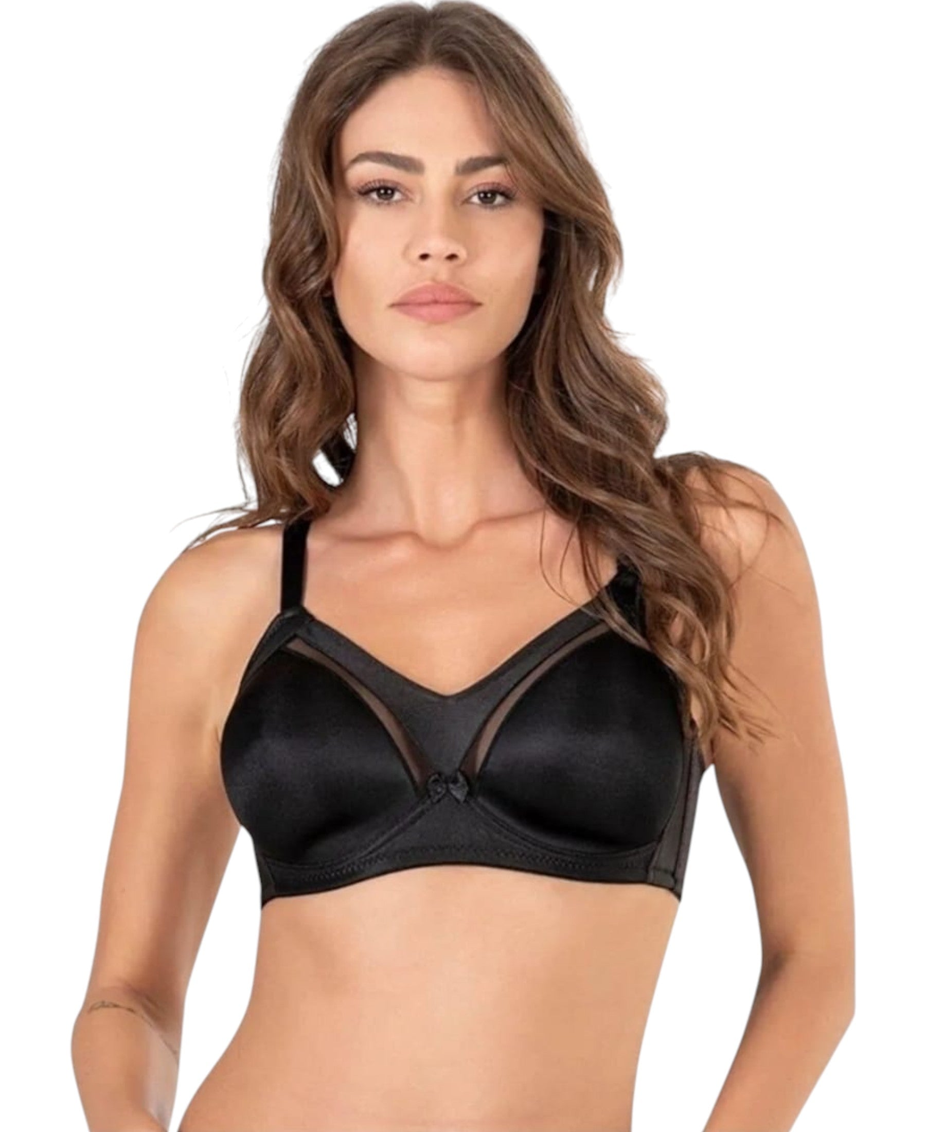 Bügel-BH Soft Cups Mesh-Einsatz Zierschleife, 85–105 B/C/D, 3 Farben