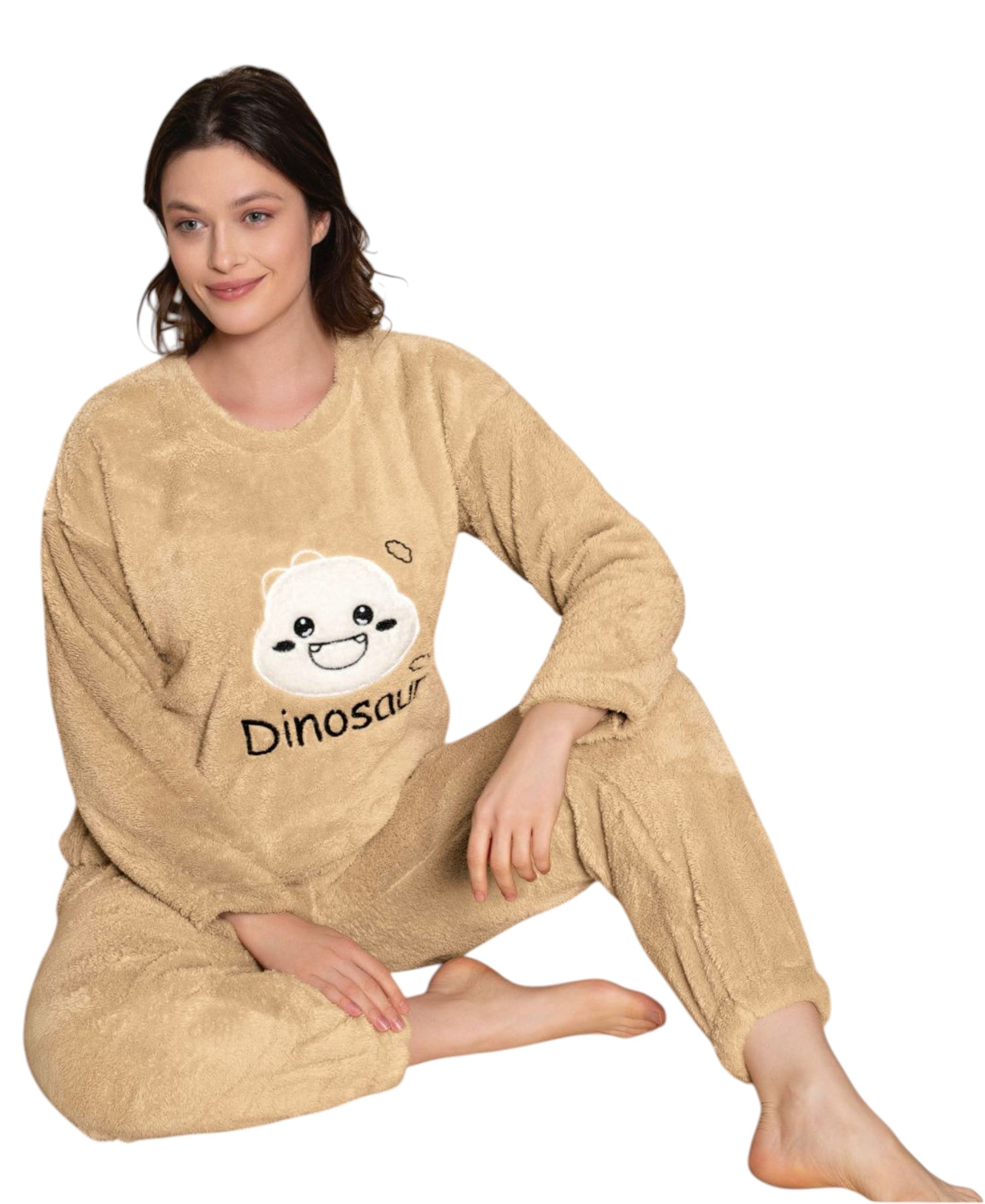 Hausanzug Plüsch Pyjama Damen Winter Schlafanzug 4 Designs