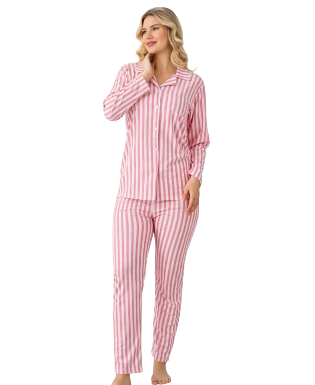 Pyjama – Damen Schlafanzug Hausanzug aus Velours, weich & elastisch